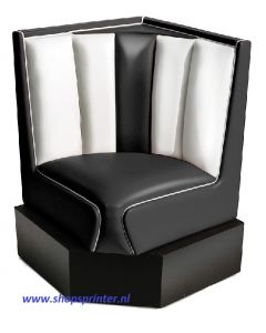 Bel Air Hoekbank zwart/wit